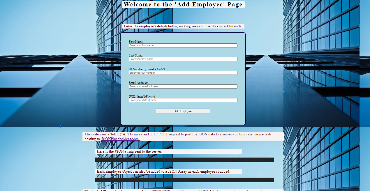 Add Employee Page