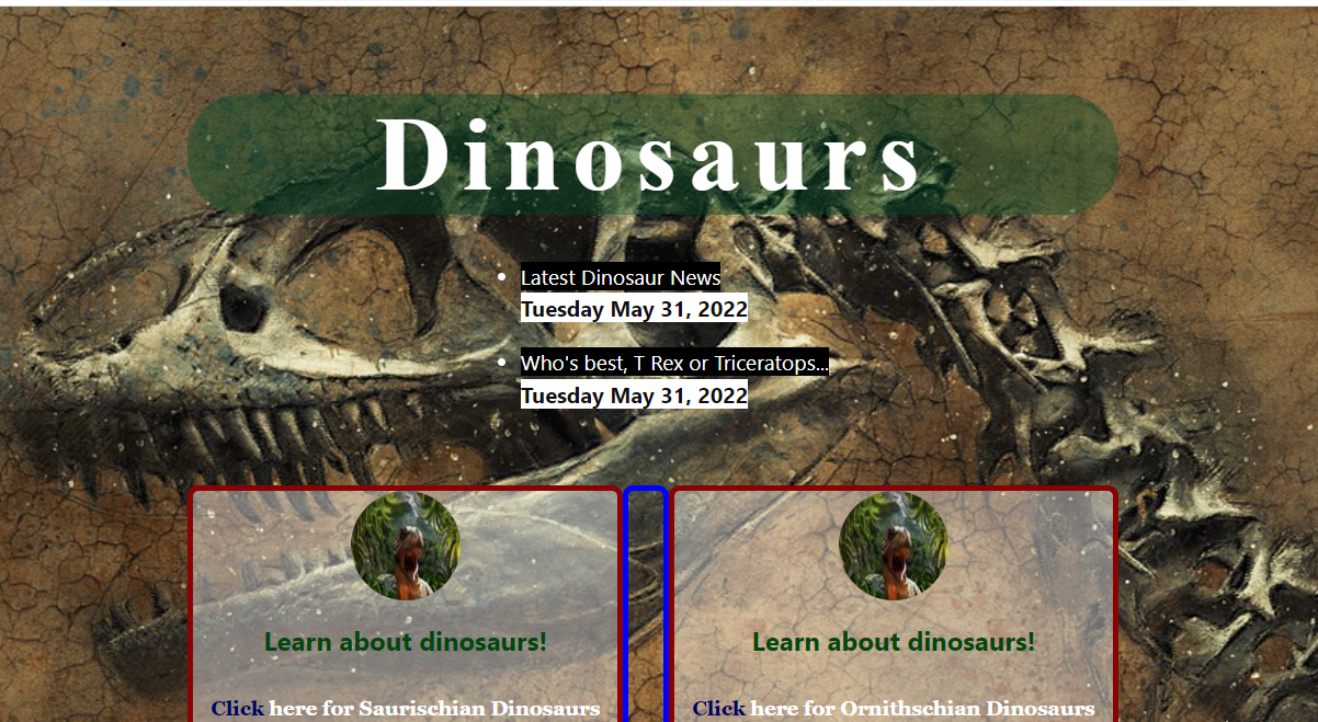 Nextjs website about Dinosaurs